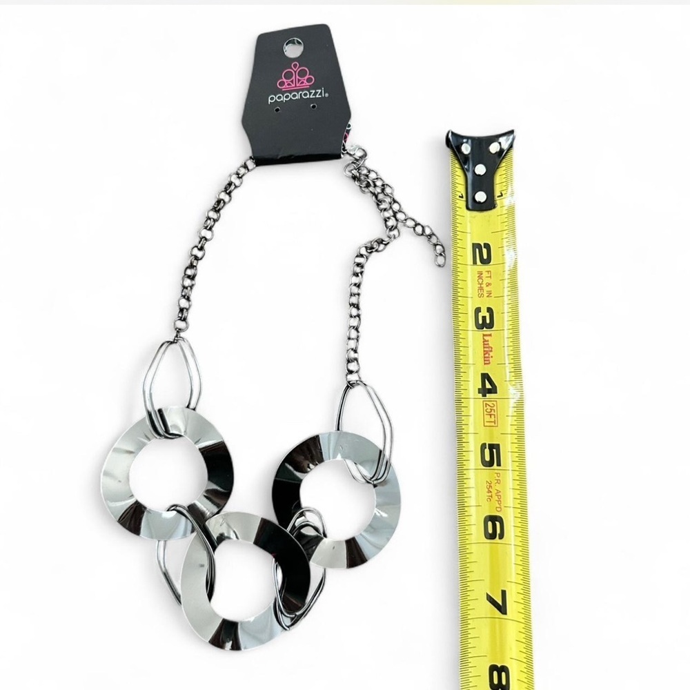 Paparazzi Silver and Black Statement Necklace